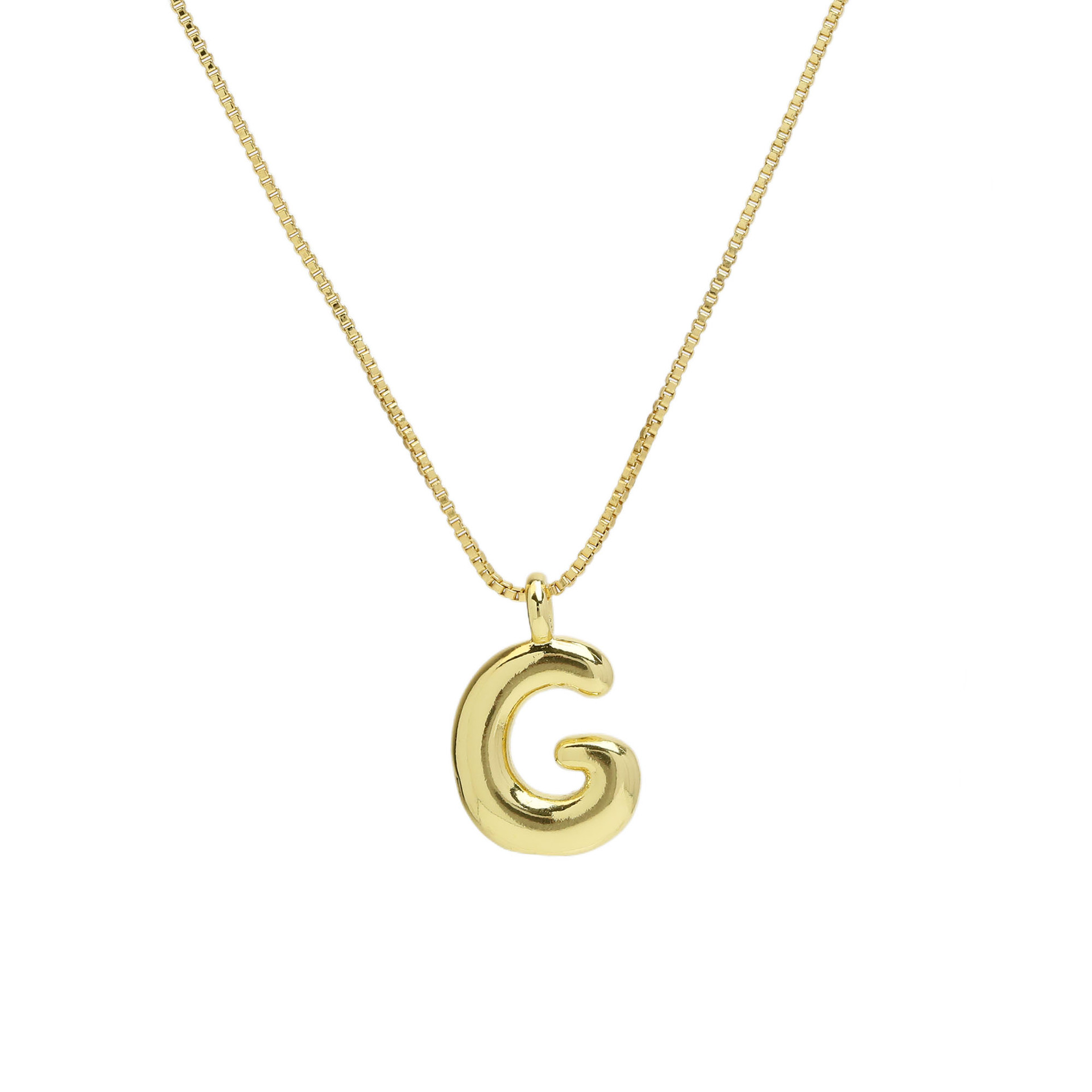 chunky feminine letter initial necklace