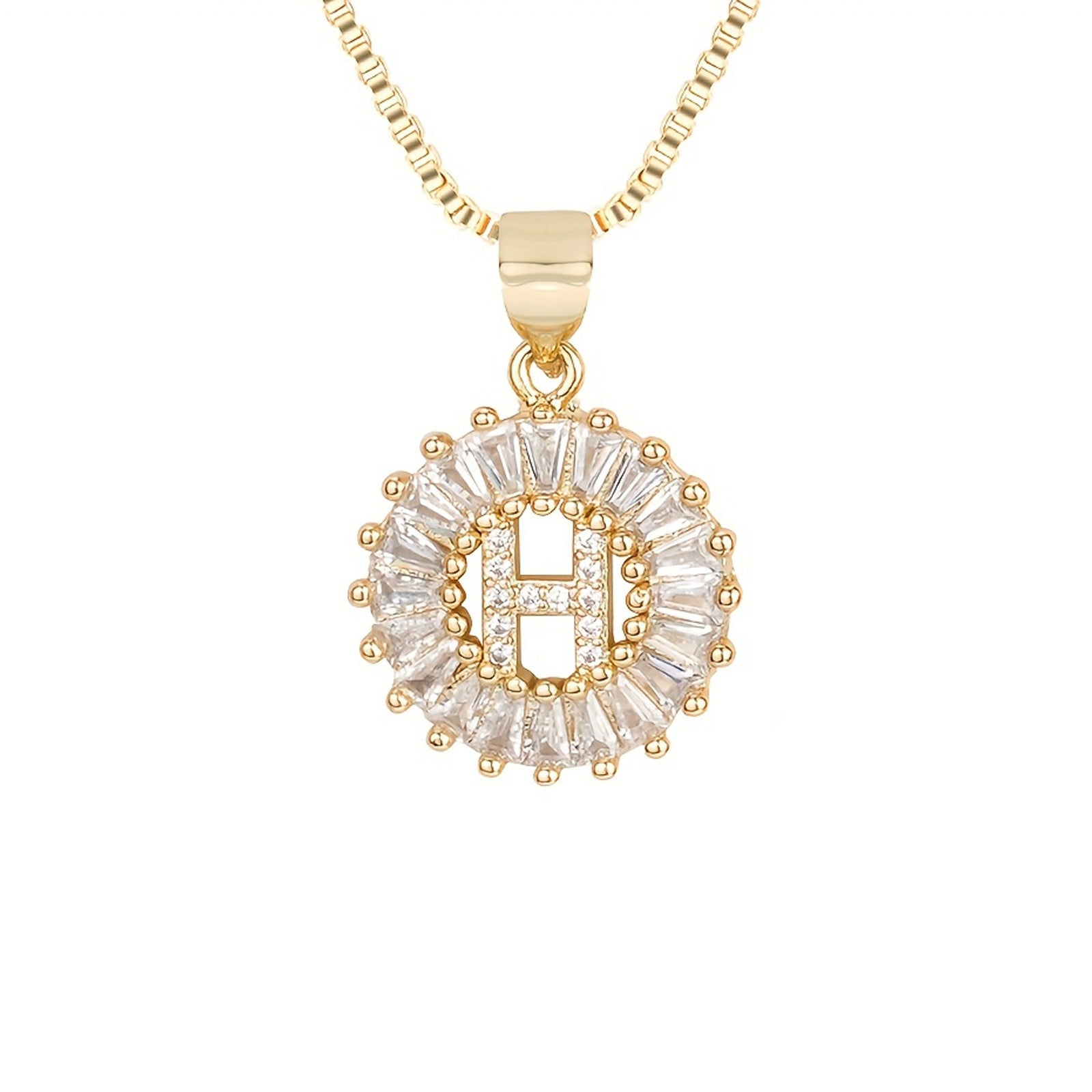 Circle Initial Necklace in gold