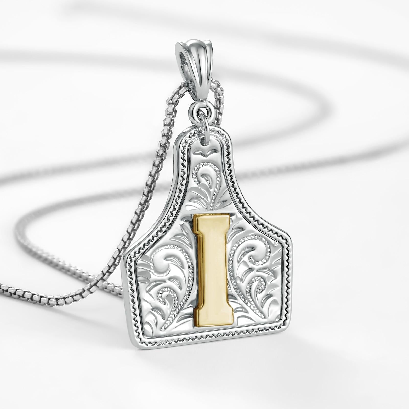 14k elegant cowgirl initial necklace