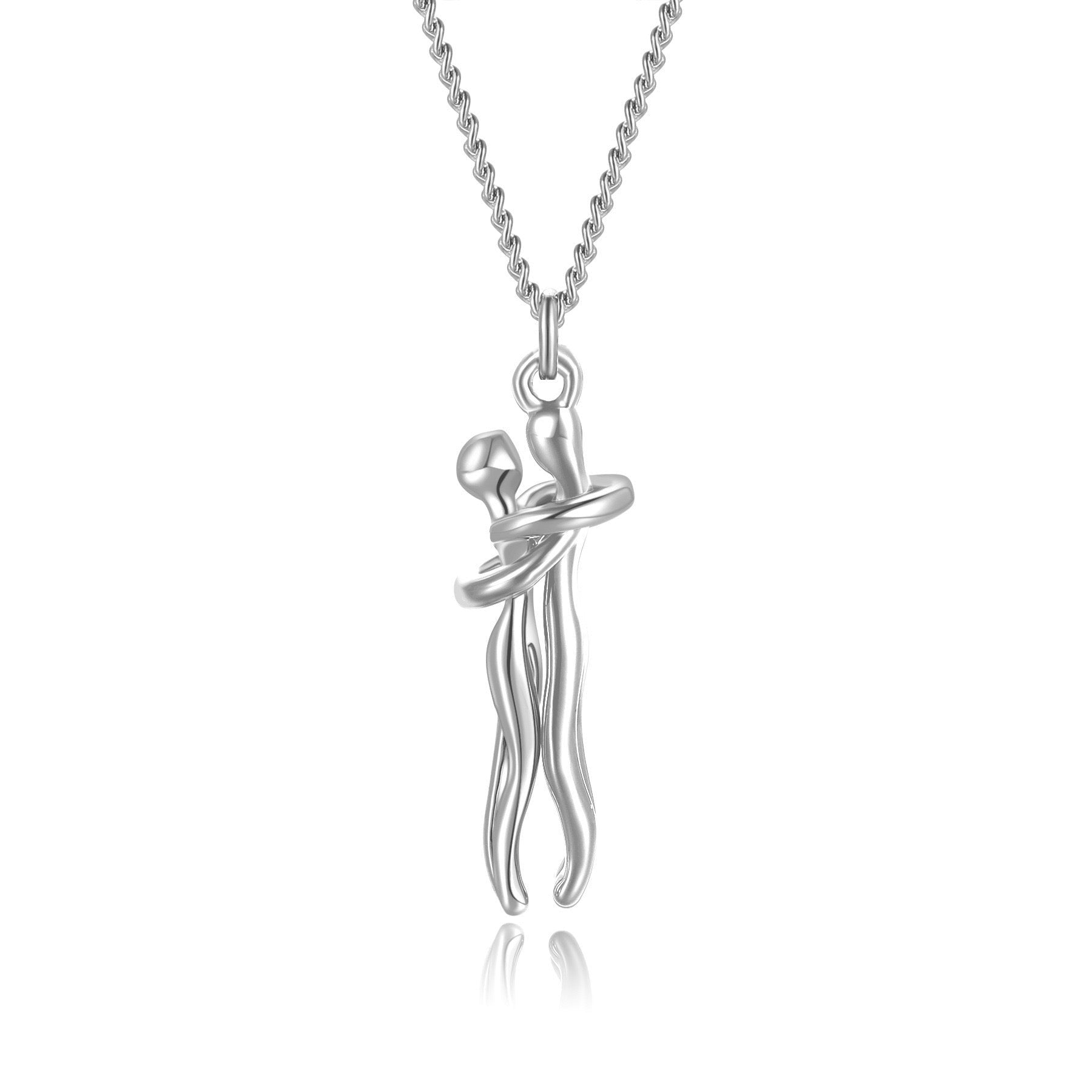Bonding Hug Necklace in silver & silver