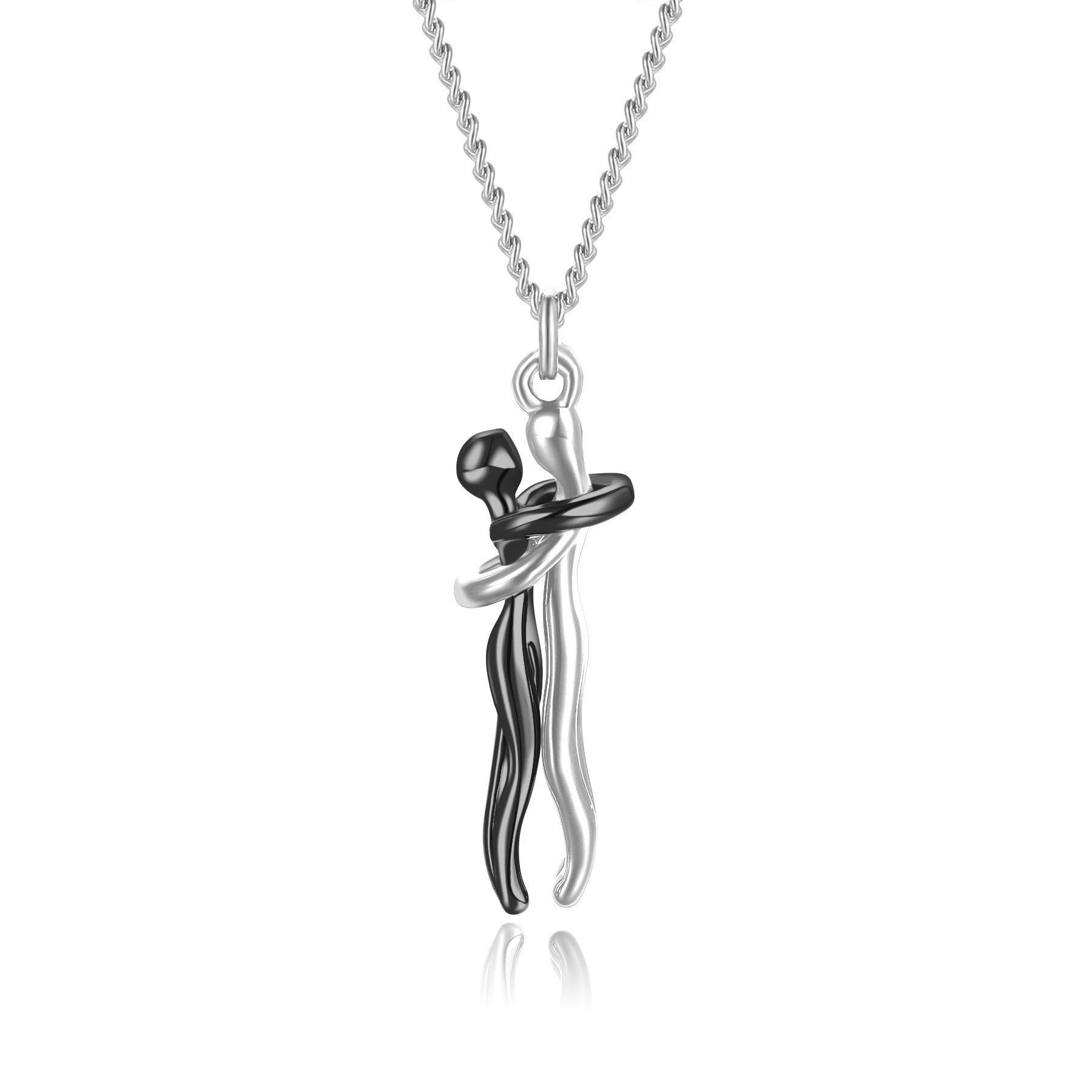 Bonding Hug Necklace in black & silver