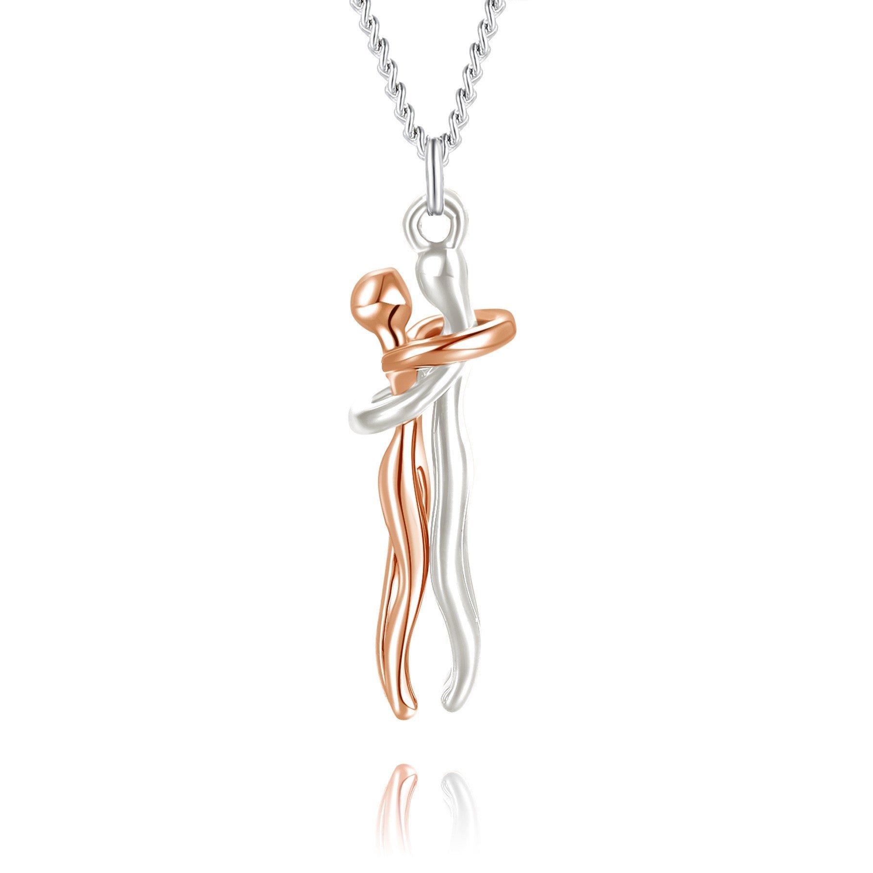 Bonding Hug Necklace in rose & silver