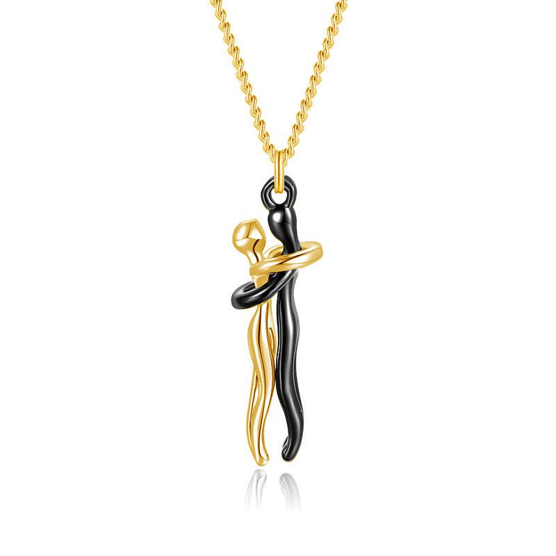 Bonding Hug Necklace in gold & black