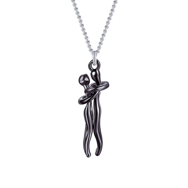 Bonding Hug Necklace in black & black
