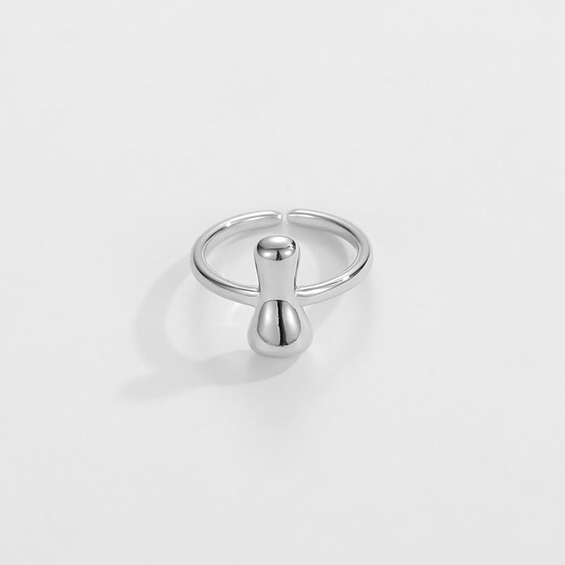 cute bubble letter initial ring