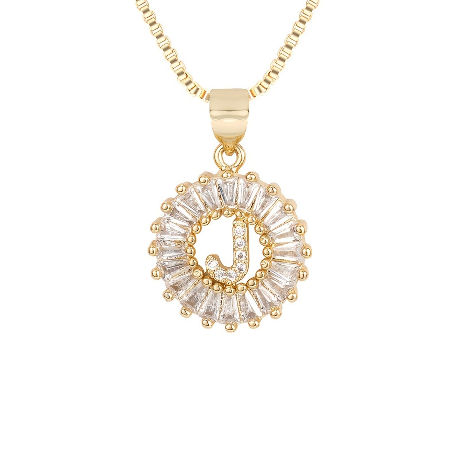 Circle Initial Necklace in gold
