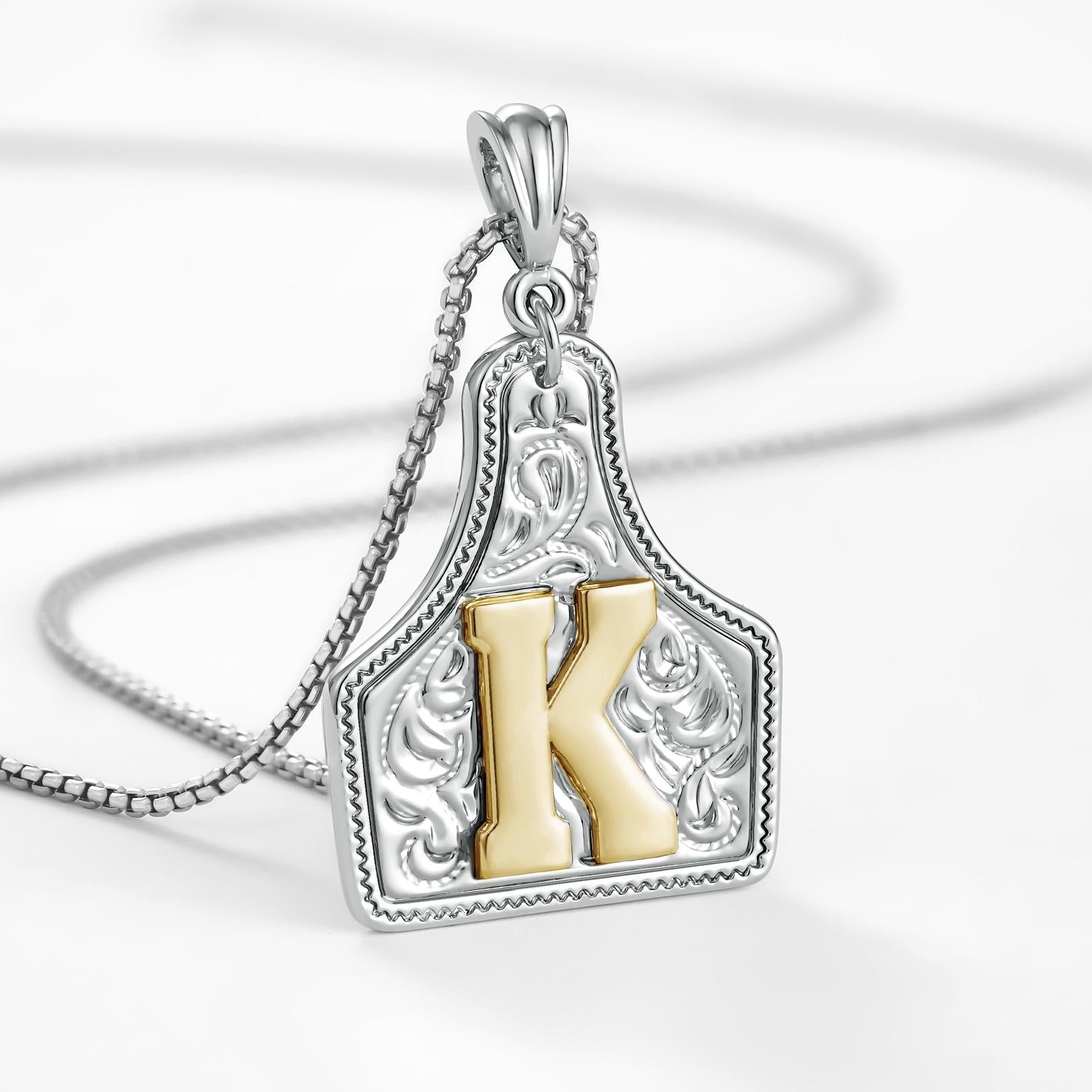 14k elegant cowgirl initial necklace