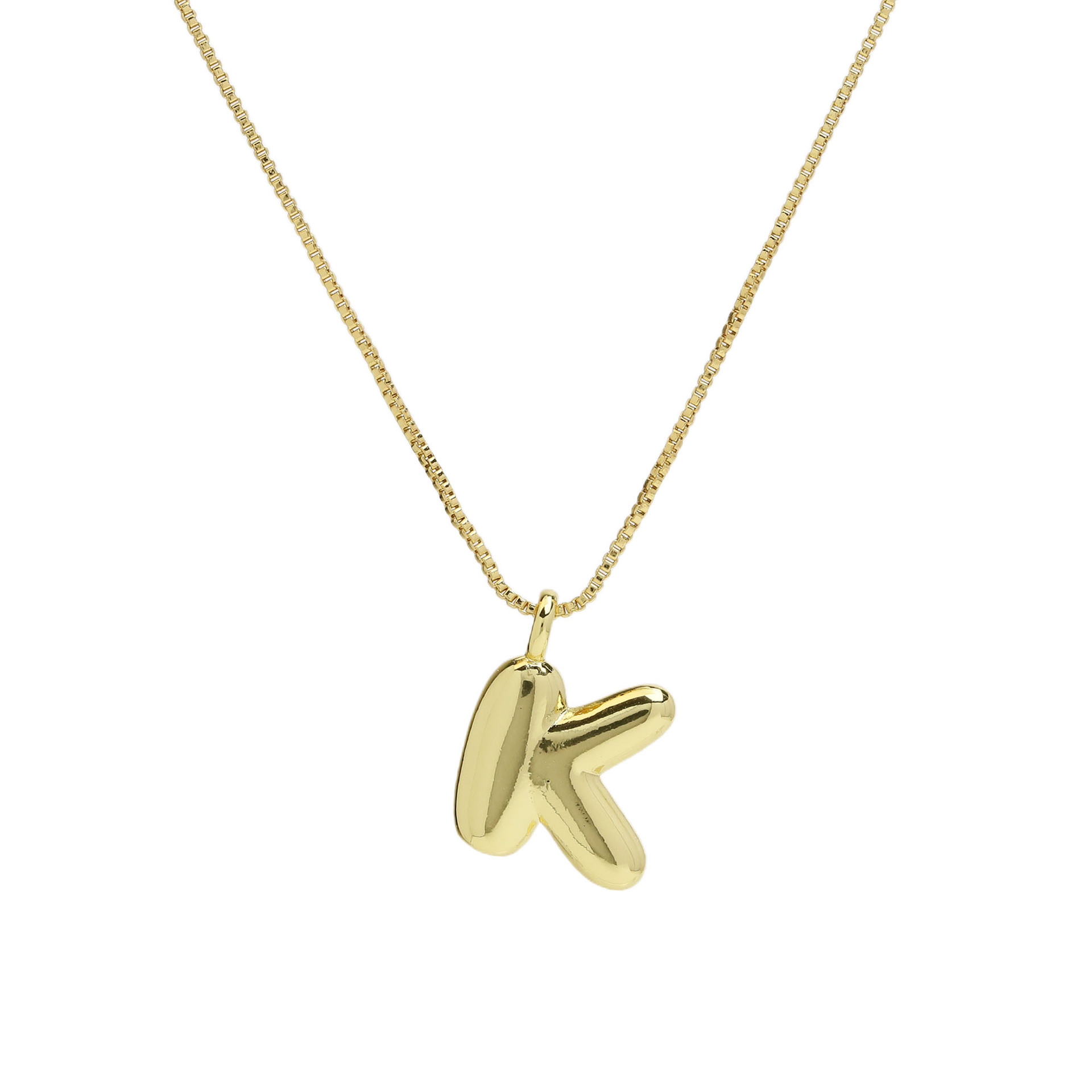 chunky feminine letter initial necklace