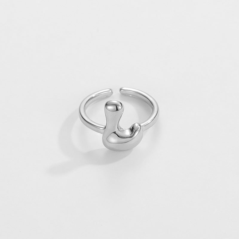 cute bubble letter initial ring