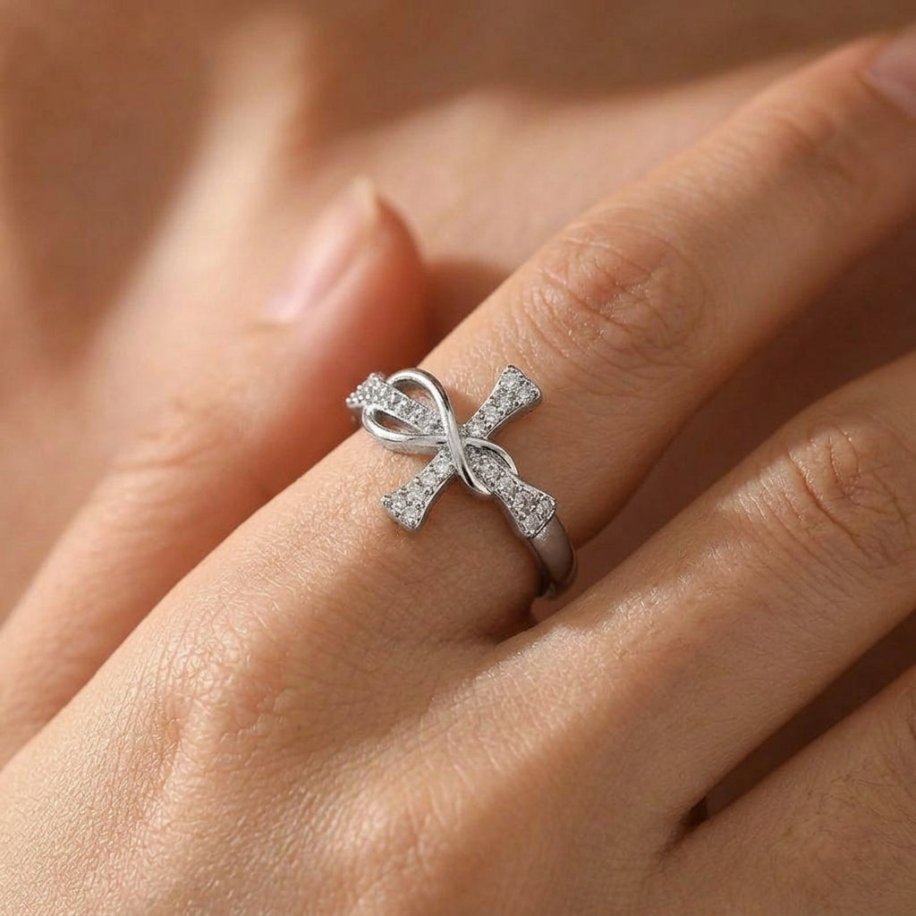 Infinite Cross Faith Ring in silver