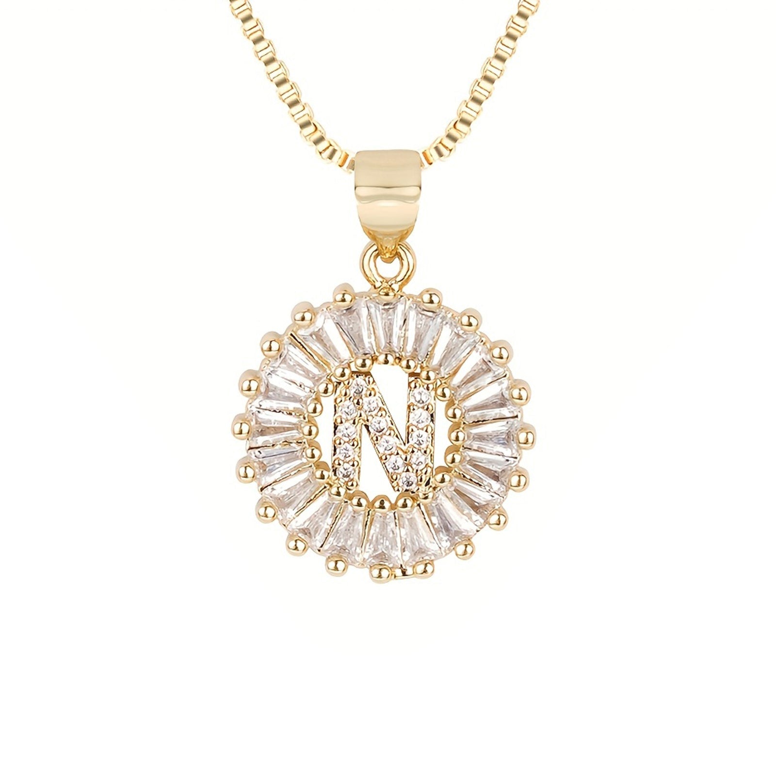 Circle Initial Necklace in gold