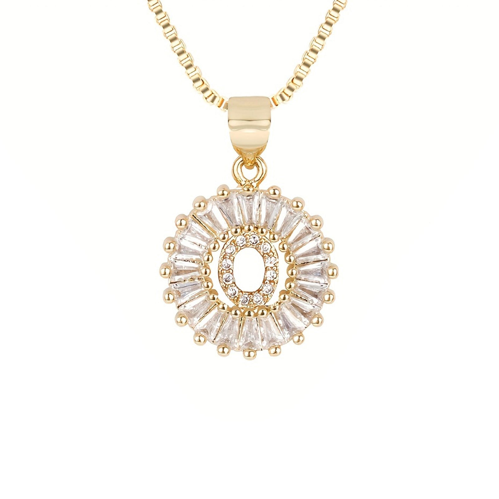 Circle Initial Necklace in gold