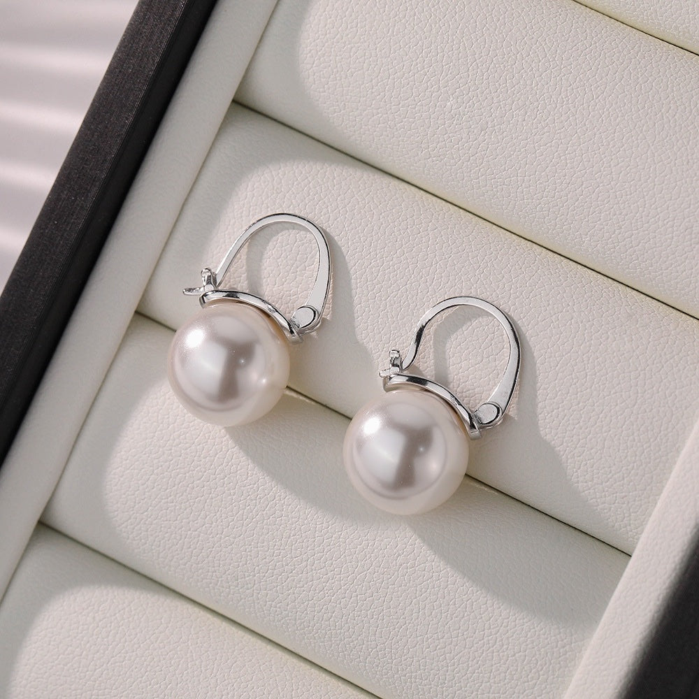 Elegant Pearl Drop Earrings in silver