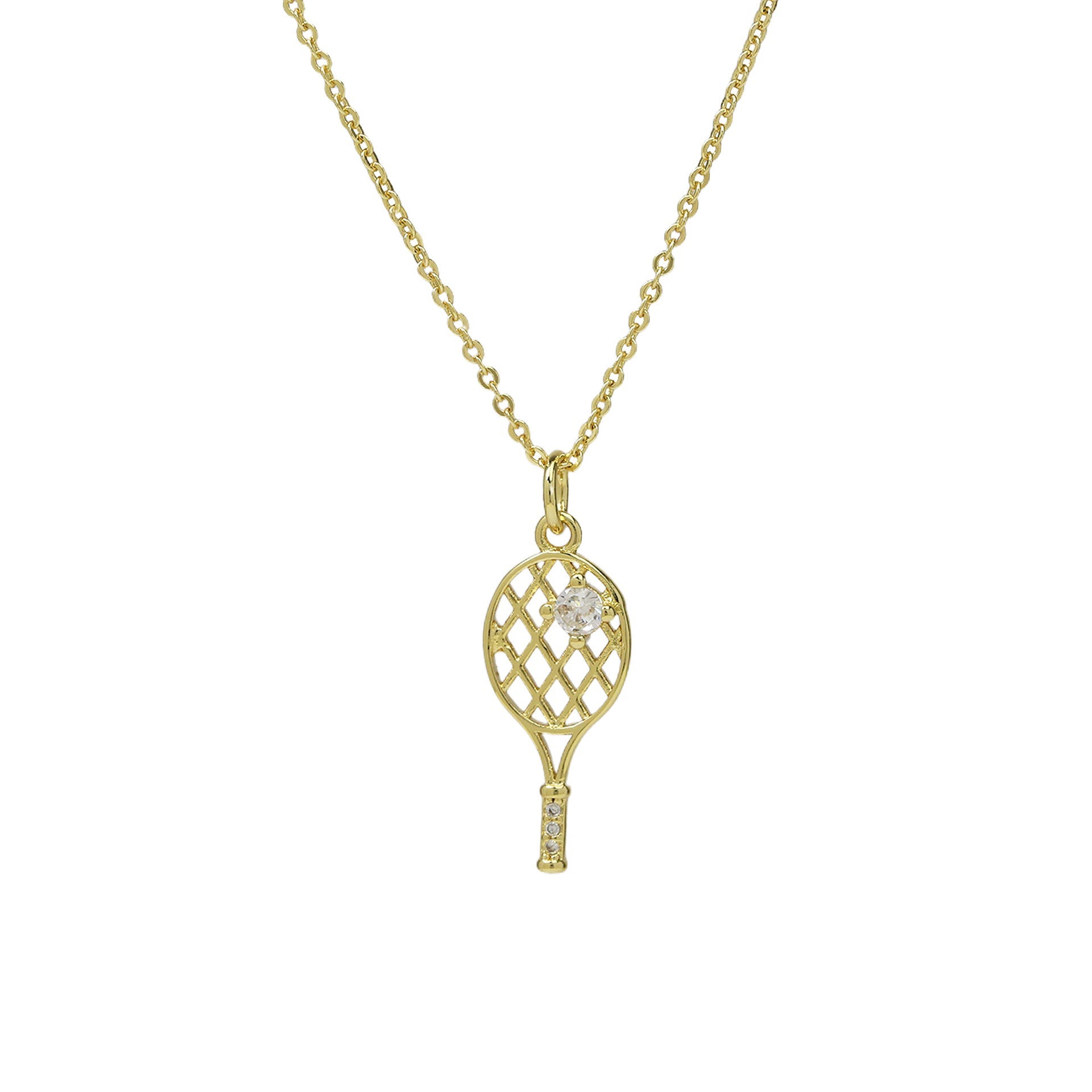 Dainty Diamond Accented Racket Sports Necklace Collection
