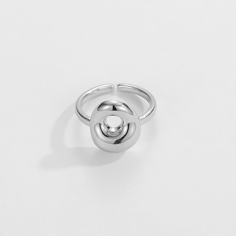 cute bubble letter initial ring