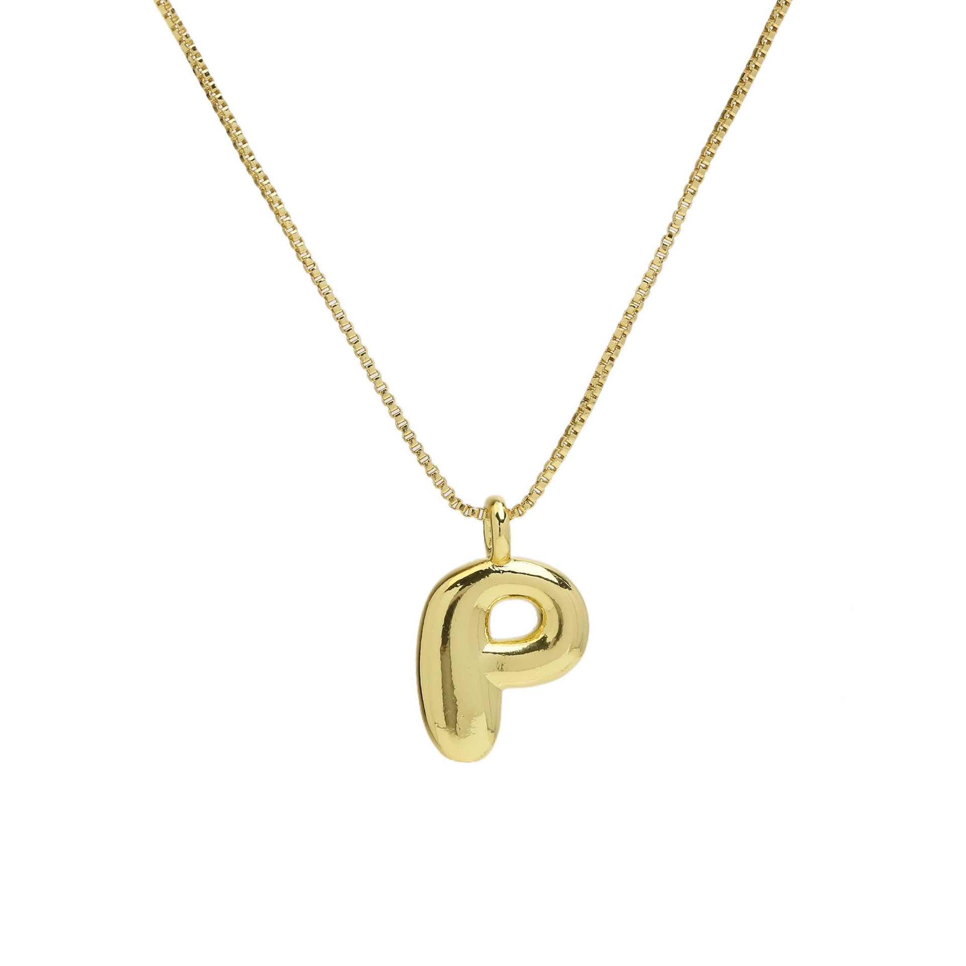 chunky feminine letter initial necklace