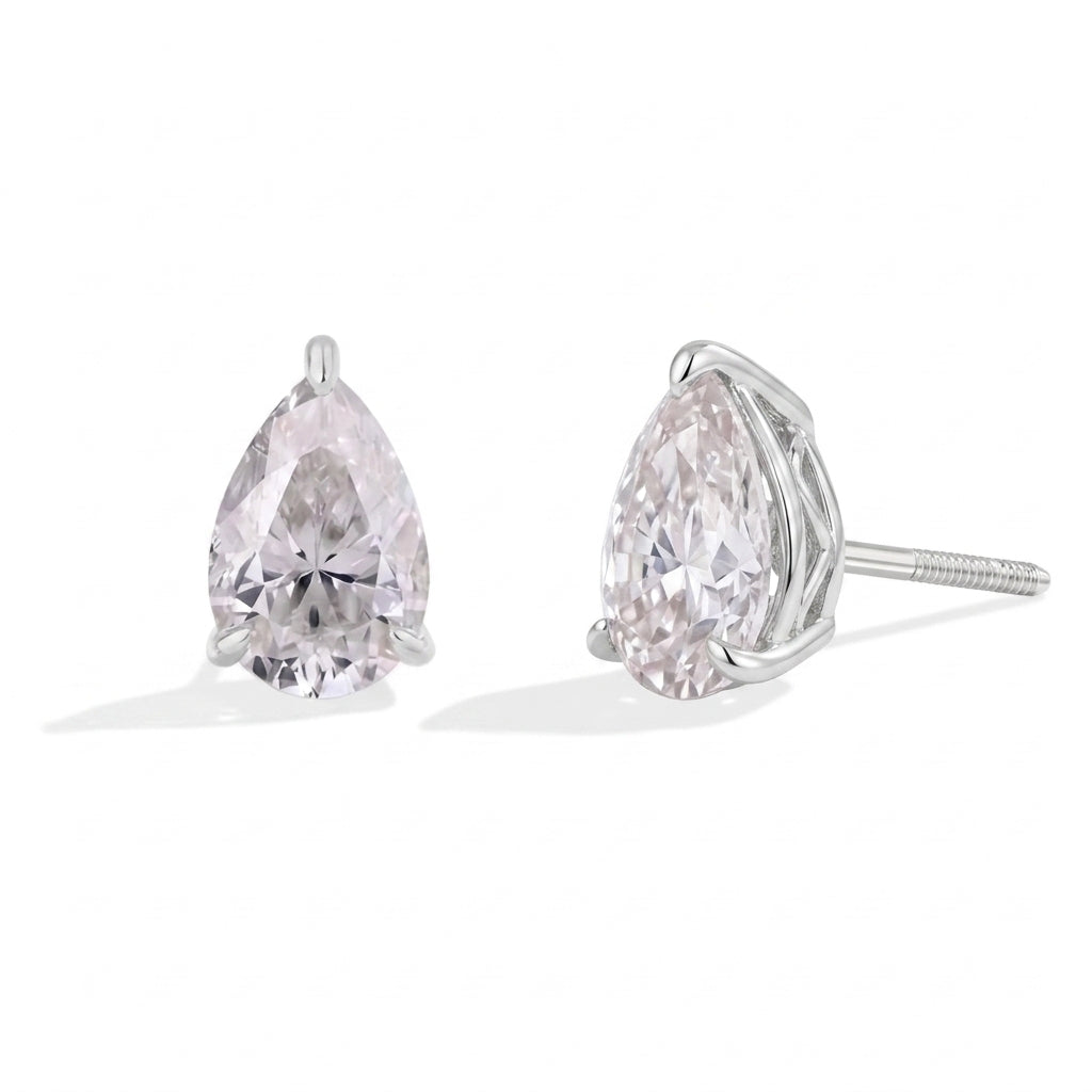 Elegant Shaped Diamond Stud Earrings