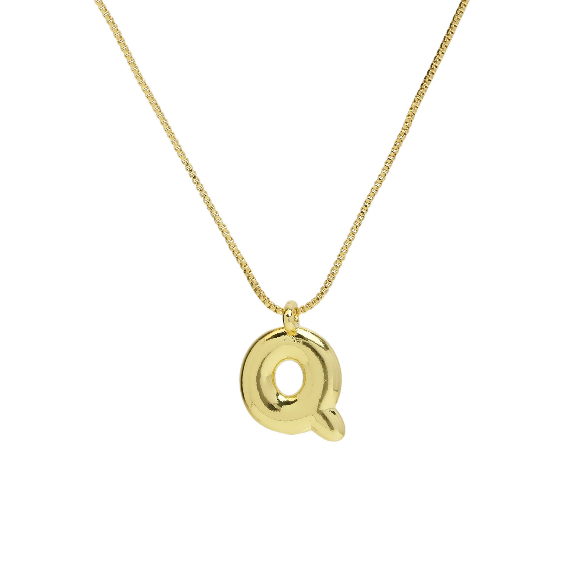 chunky feminine letter initial necklace