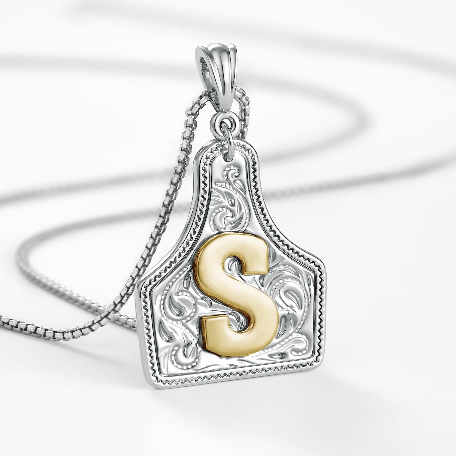 14k elegant cowgirl initial necklace