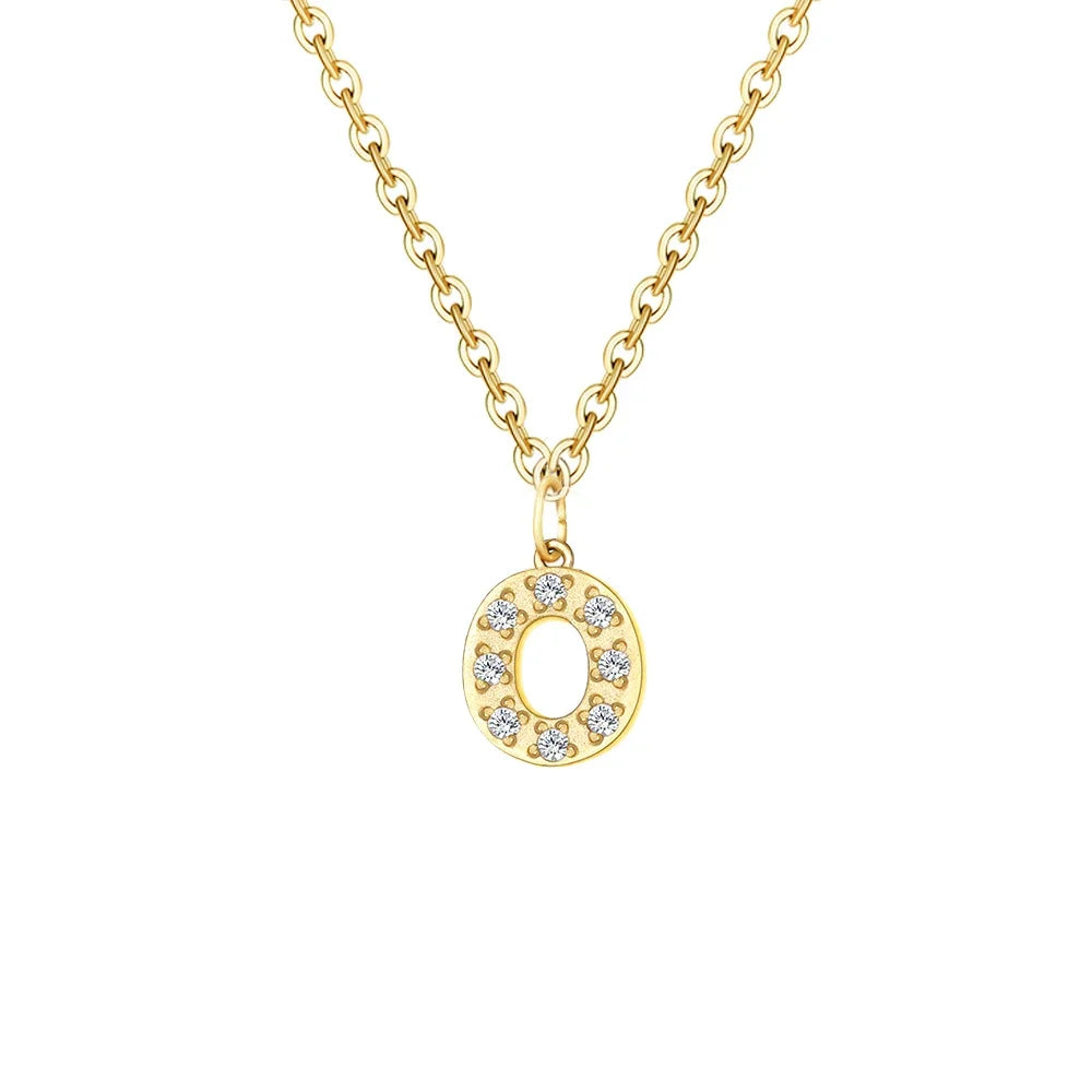 dainty zircon letter initial number symbol chain necklace