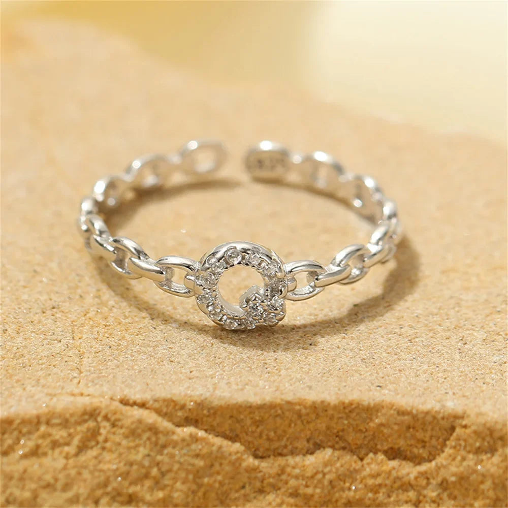 dainty diamond letter initial ring