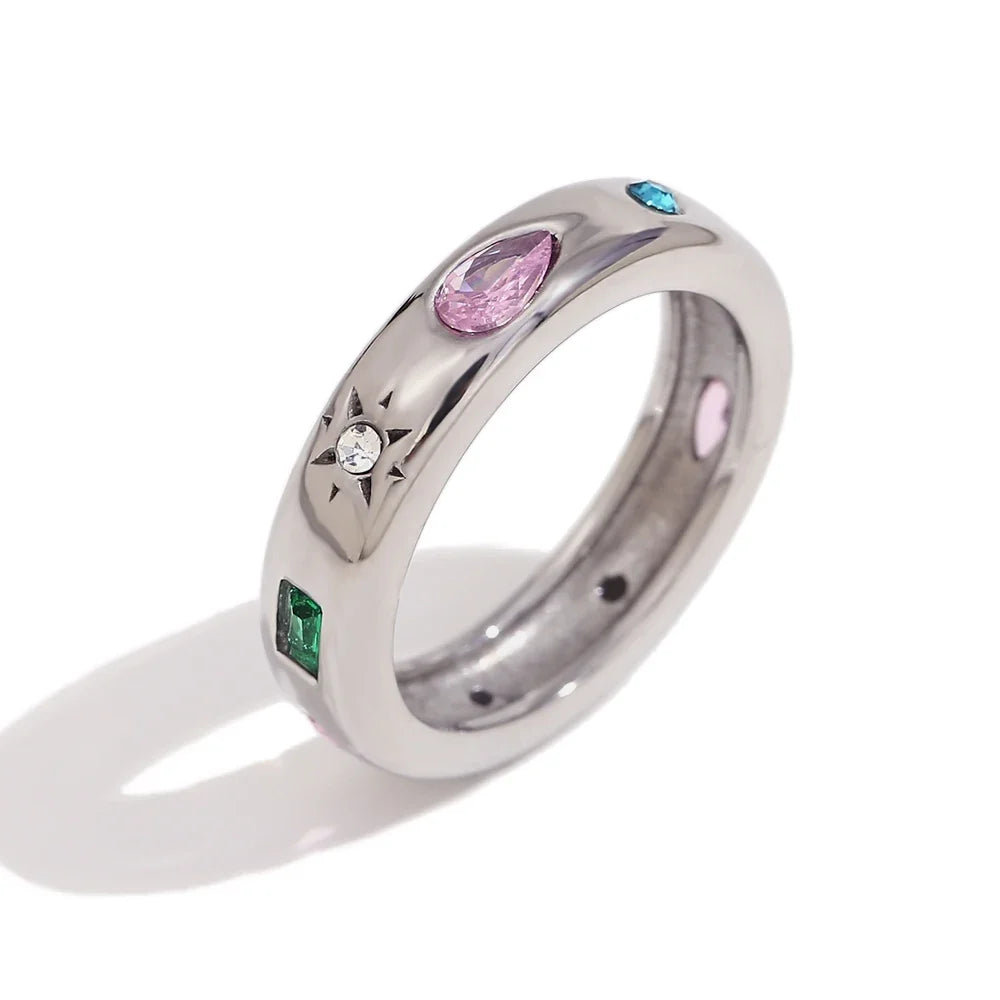 18k Gem Pop Ring in silver