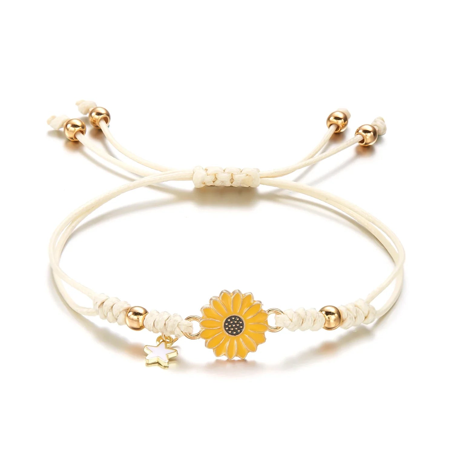 Braided Feminine Flower Star Bracelet