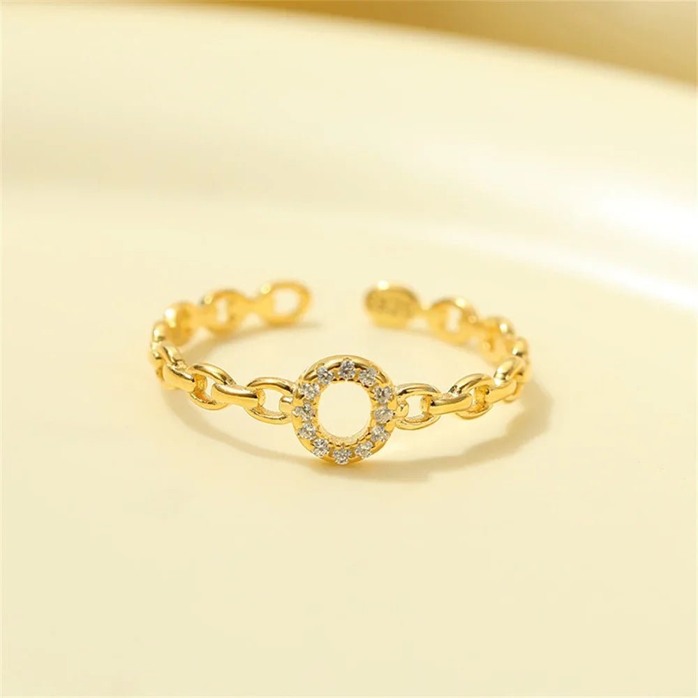 Dainty Diamond Letter Initial Ring in gold