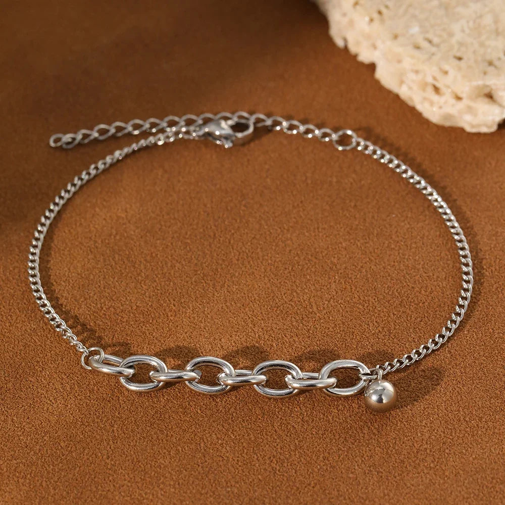 Dainty Curb & Bold Paperclip Chain Bracelet