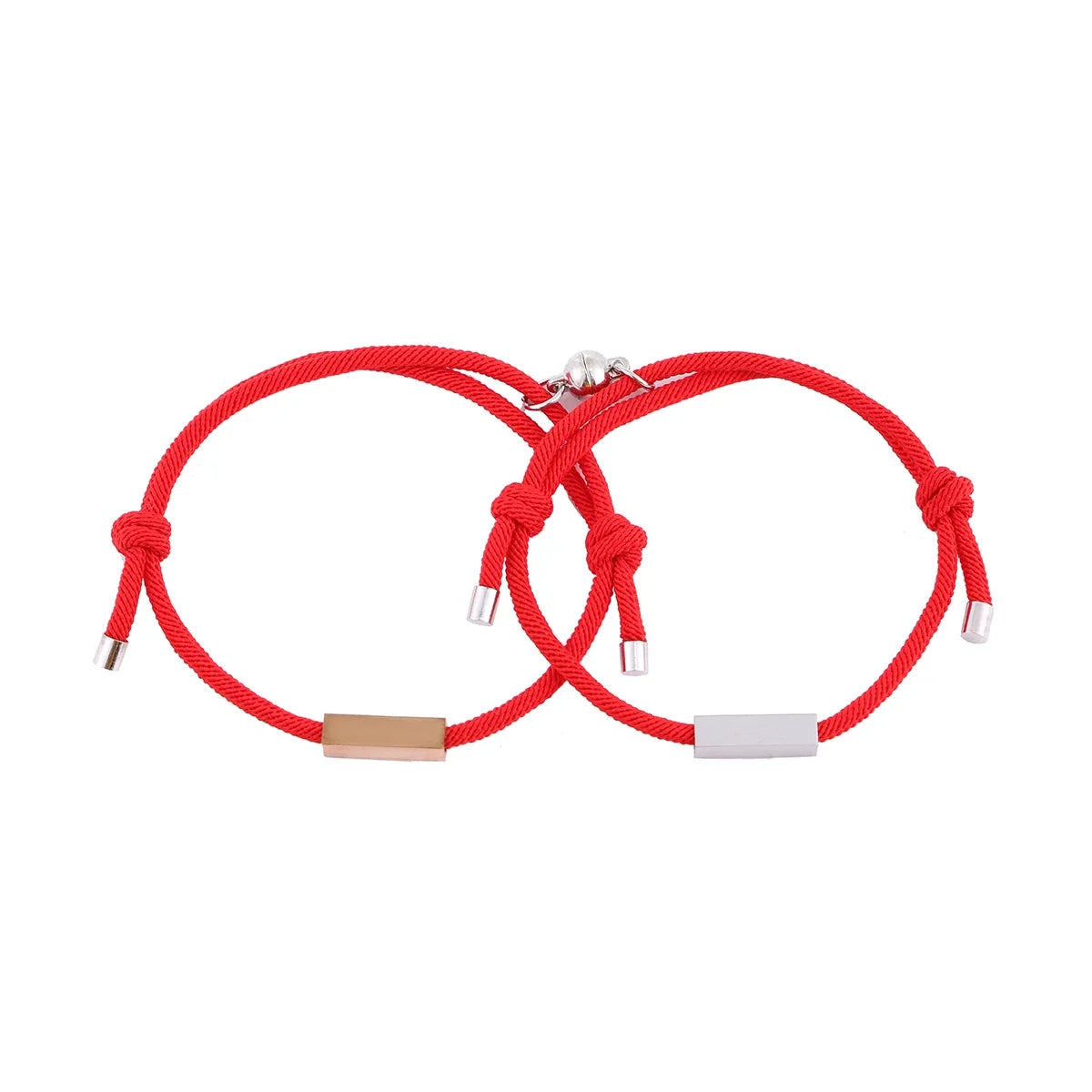 personalized minimal rope magnetic couples bracelet