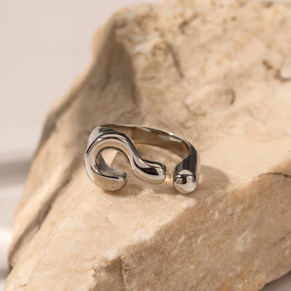 Dainty Confusion Question Ring in silver