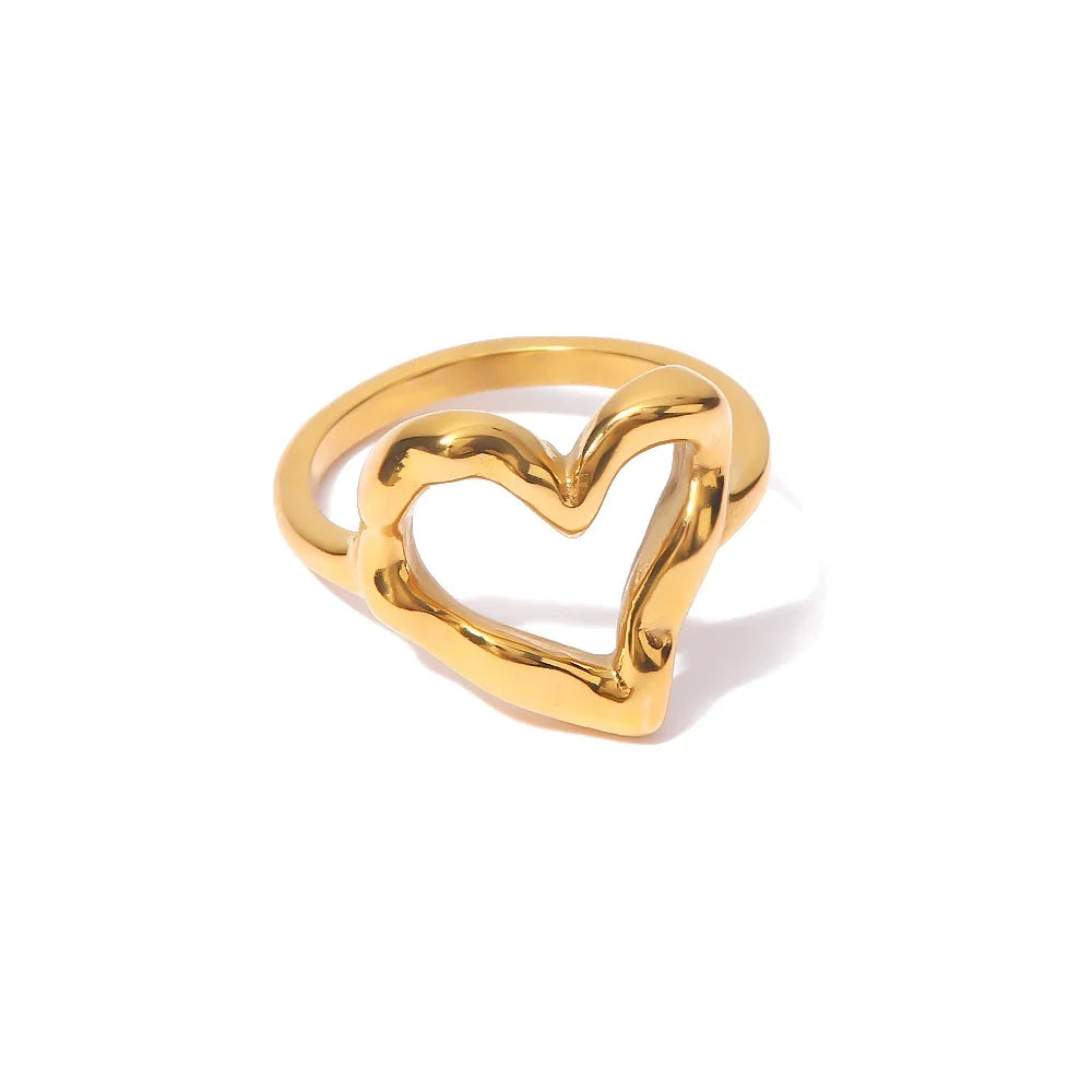 18k Melted Heart Ring in gold
