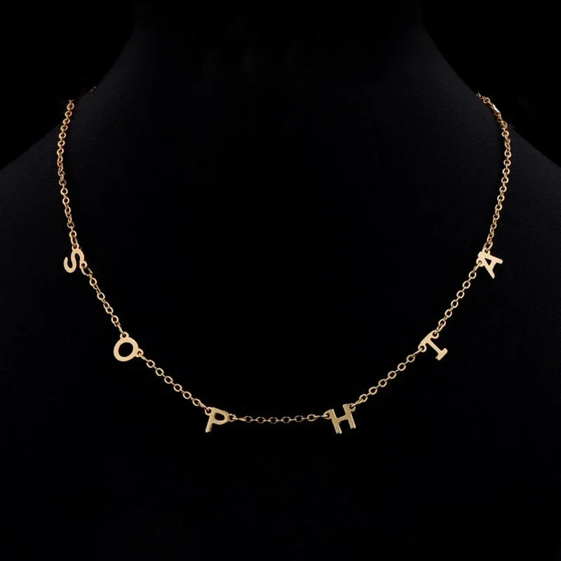 Dainty Name Wrap Necklace in gold