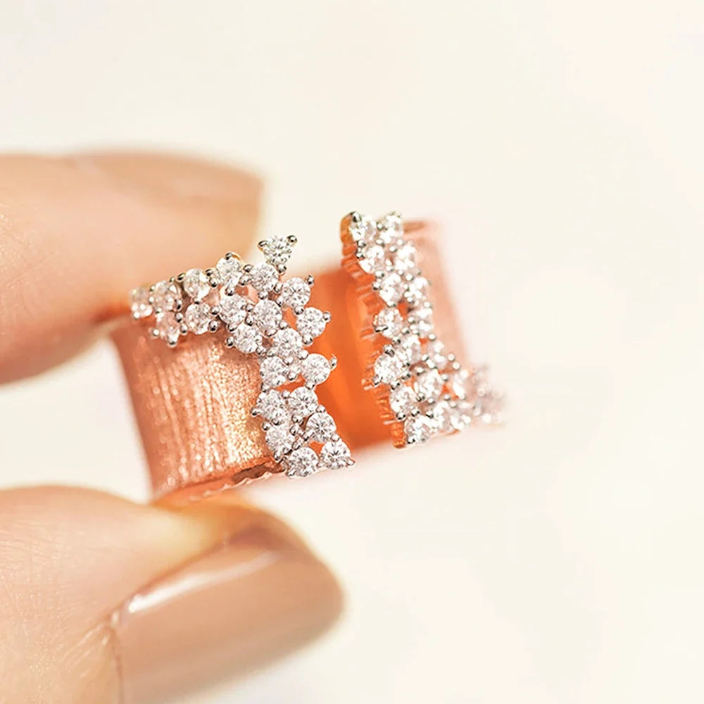 Bold Diamond Sparkle Open Ring in rose gold