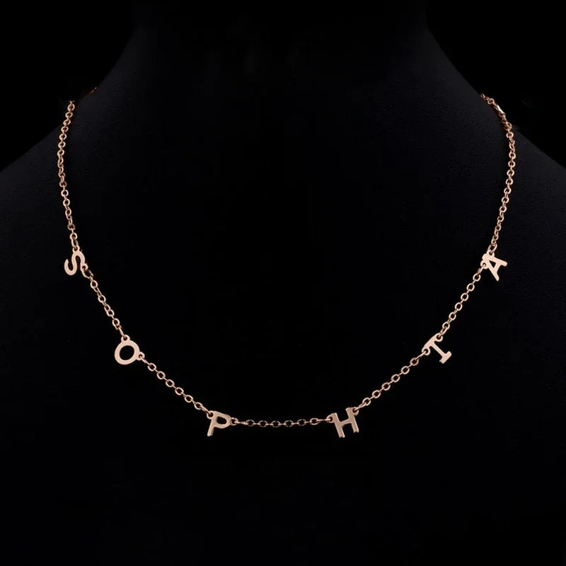 Dainty Name Wrap Necklace in rose gold