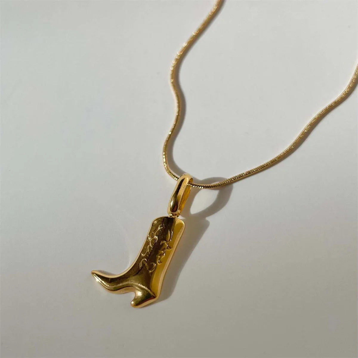 Dainty Country Boot Necklace in gold