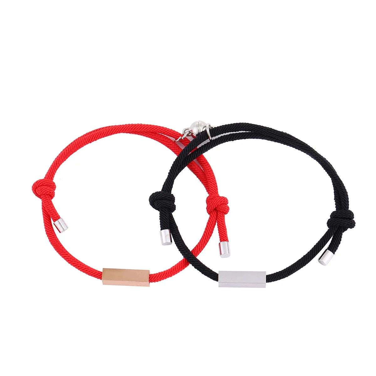 personalized minimal rope magnetic couples bracelet