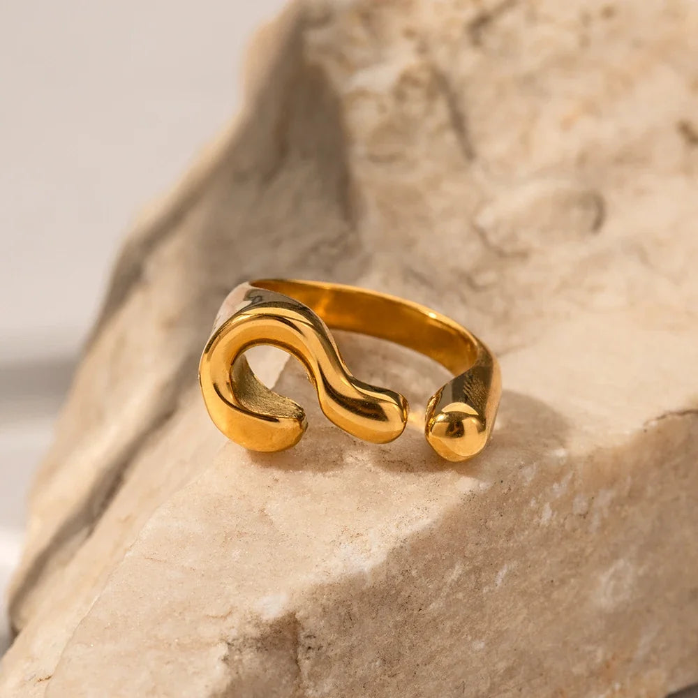 Dainty Confusion Question Ring in gold