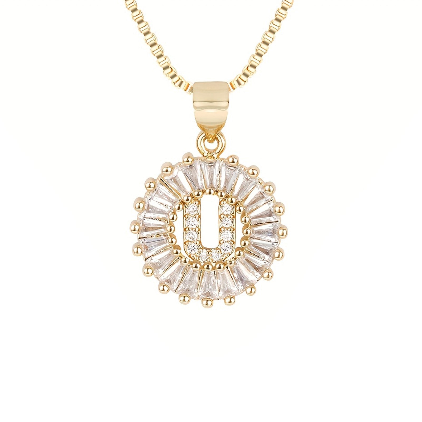 Circle Initial Necklace in gold