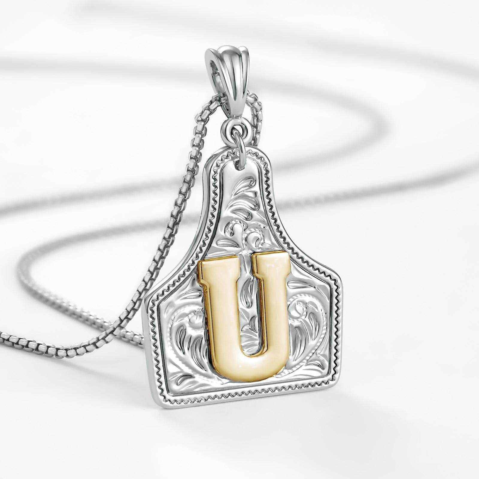 14k elegant cowgirl initial necklace