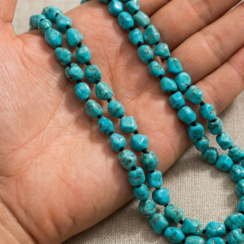 Boho Beaded Turquoise Stacked Necklace
