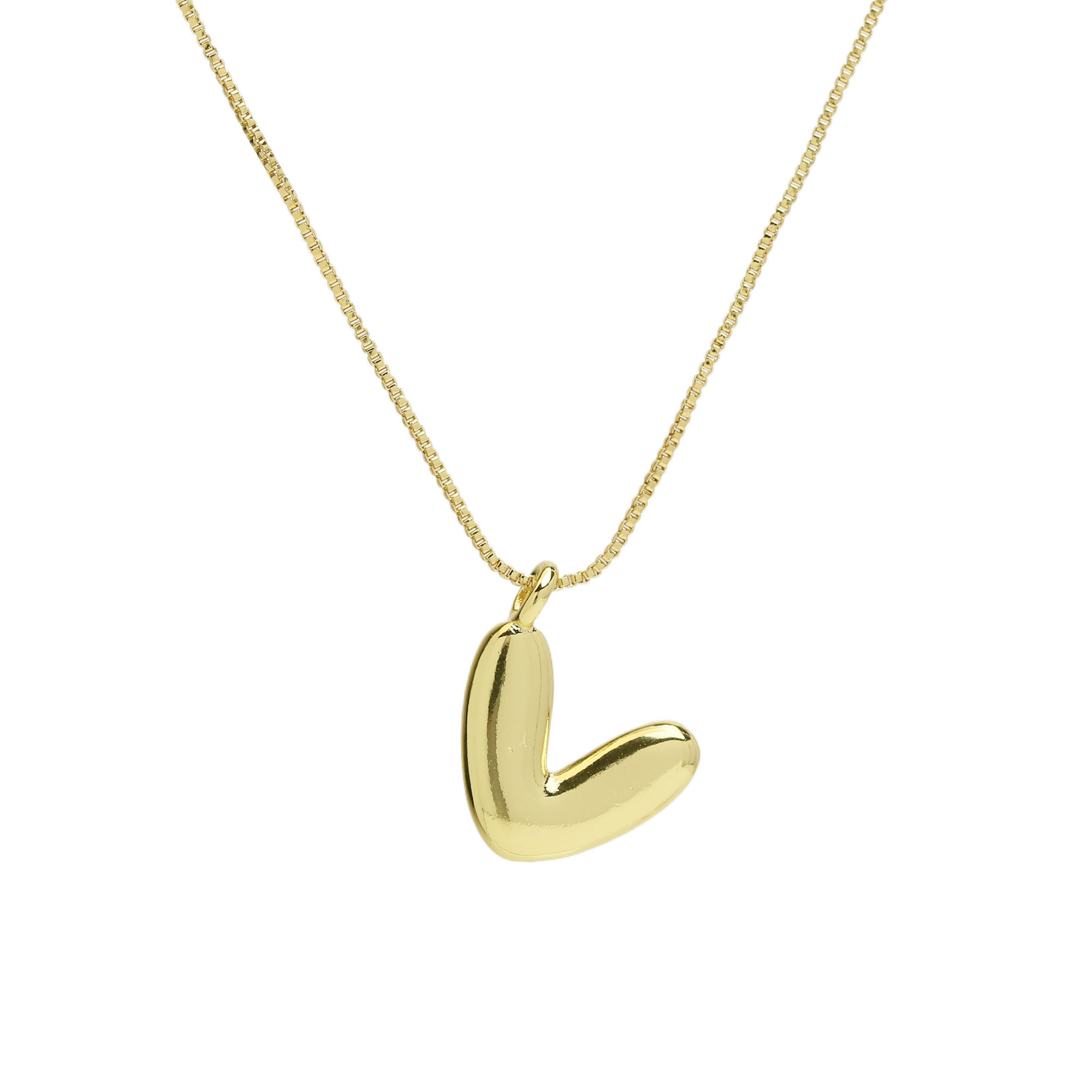 chunky feminine letter initial necklace