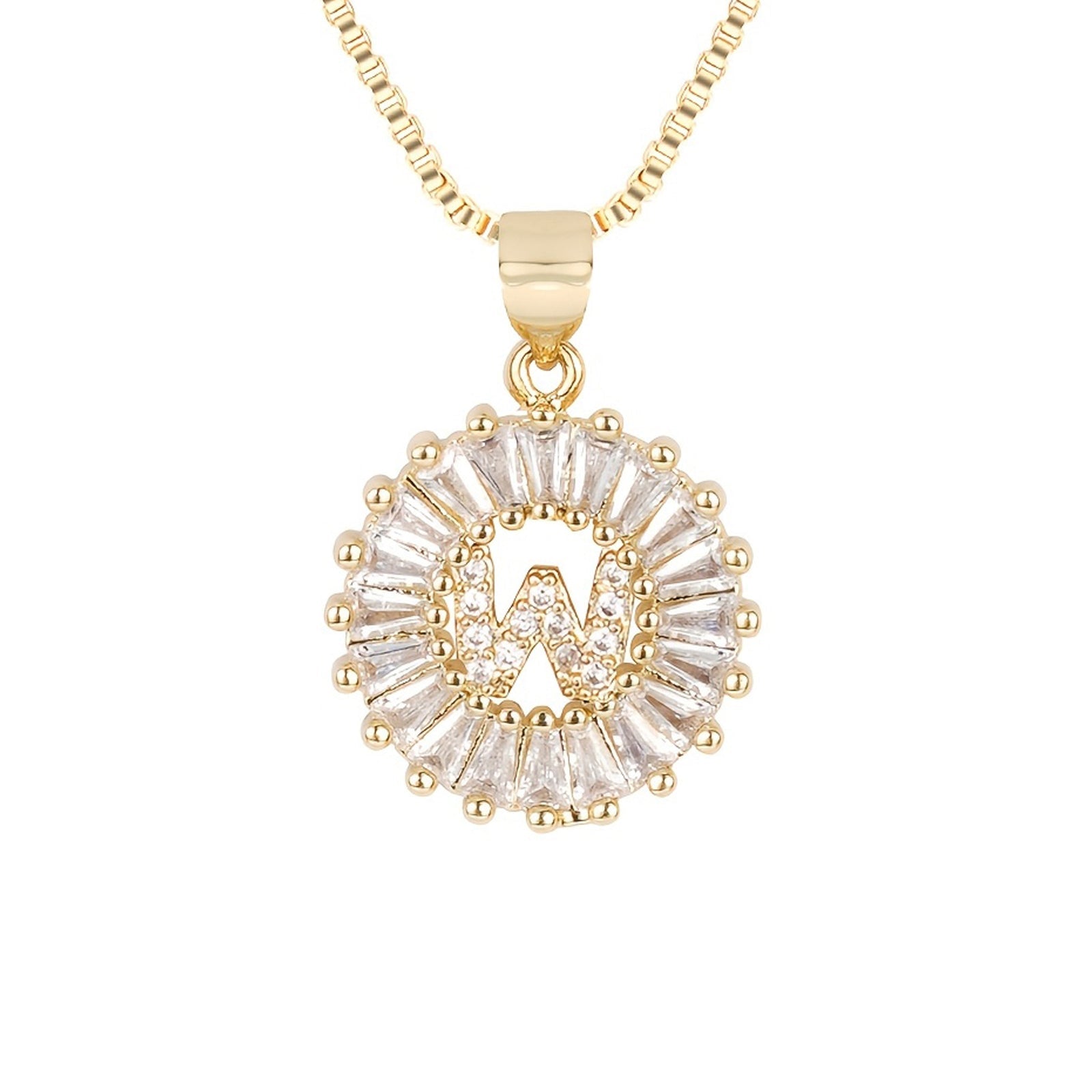 Circle Initial Necklace in gold