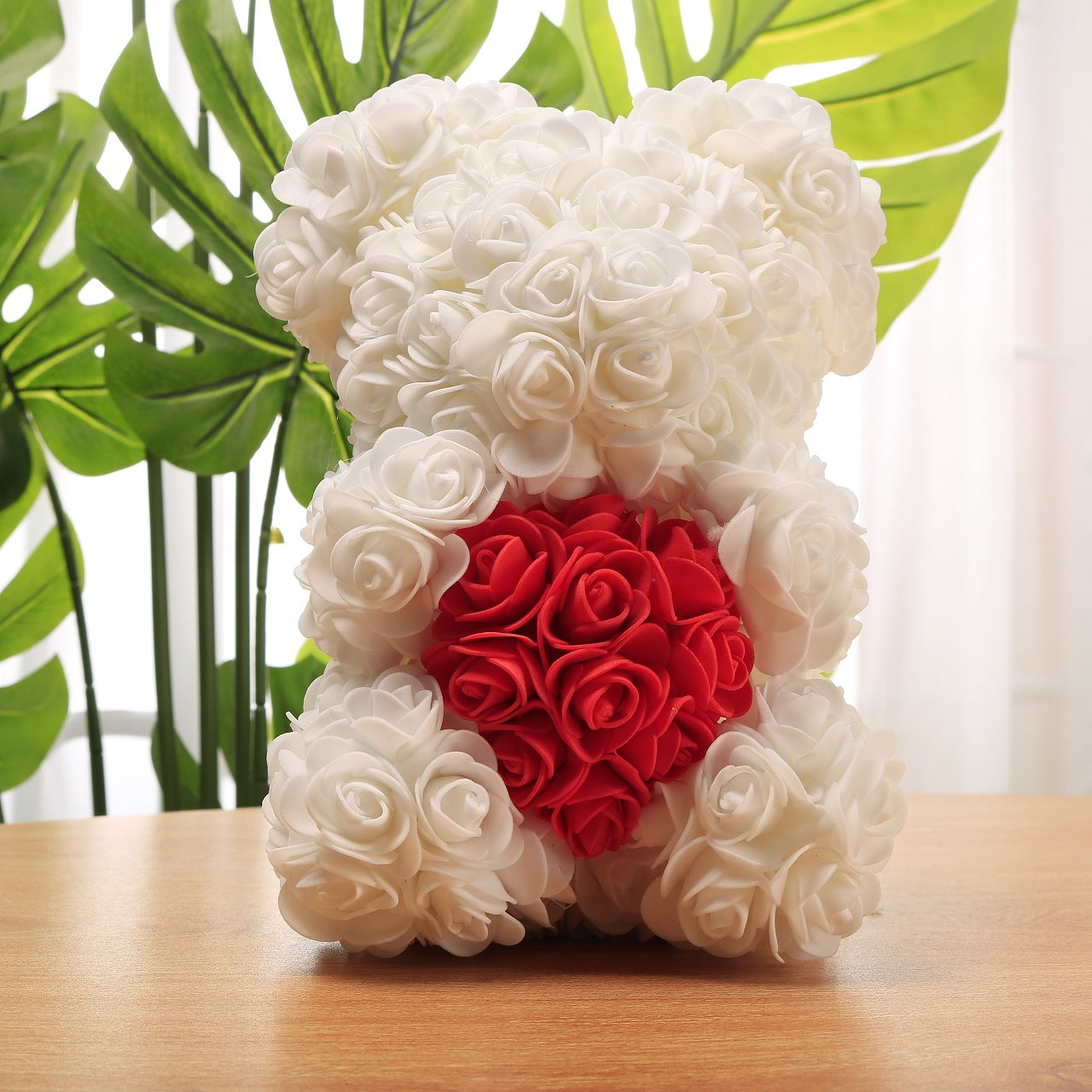 Rose Teddy Bear Bouquet in white