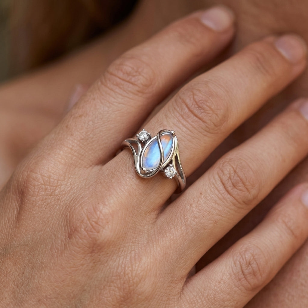 Vintage Inspired Diamond Accented Mood Ring