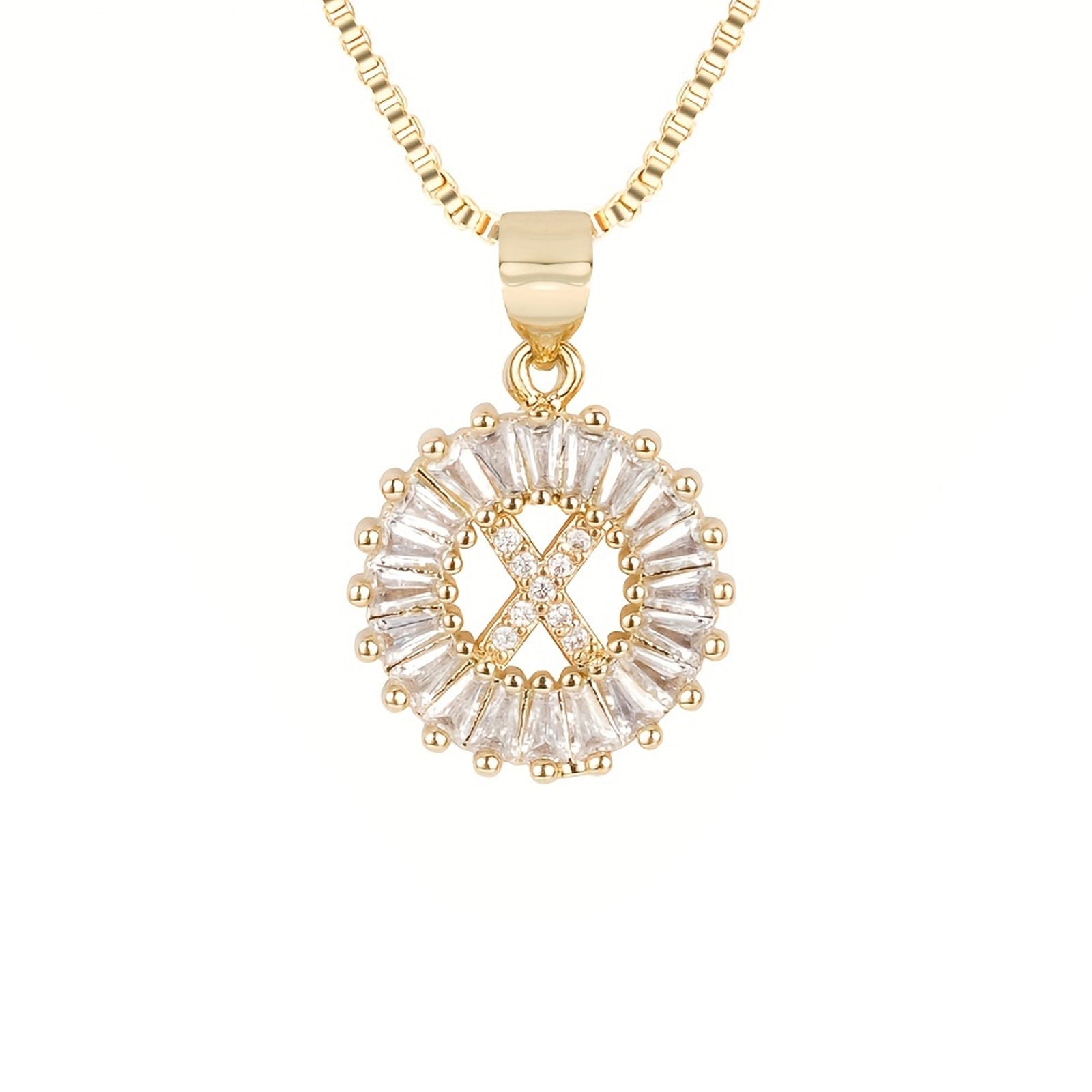 Circle Initial Necklace in gold