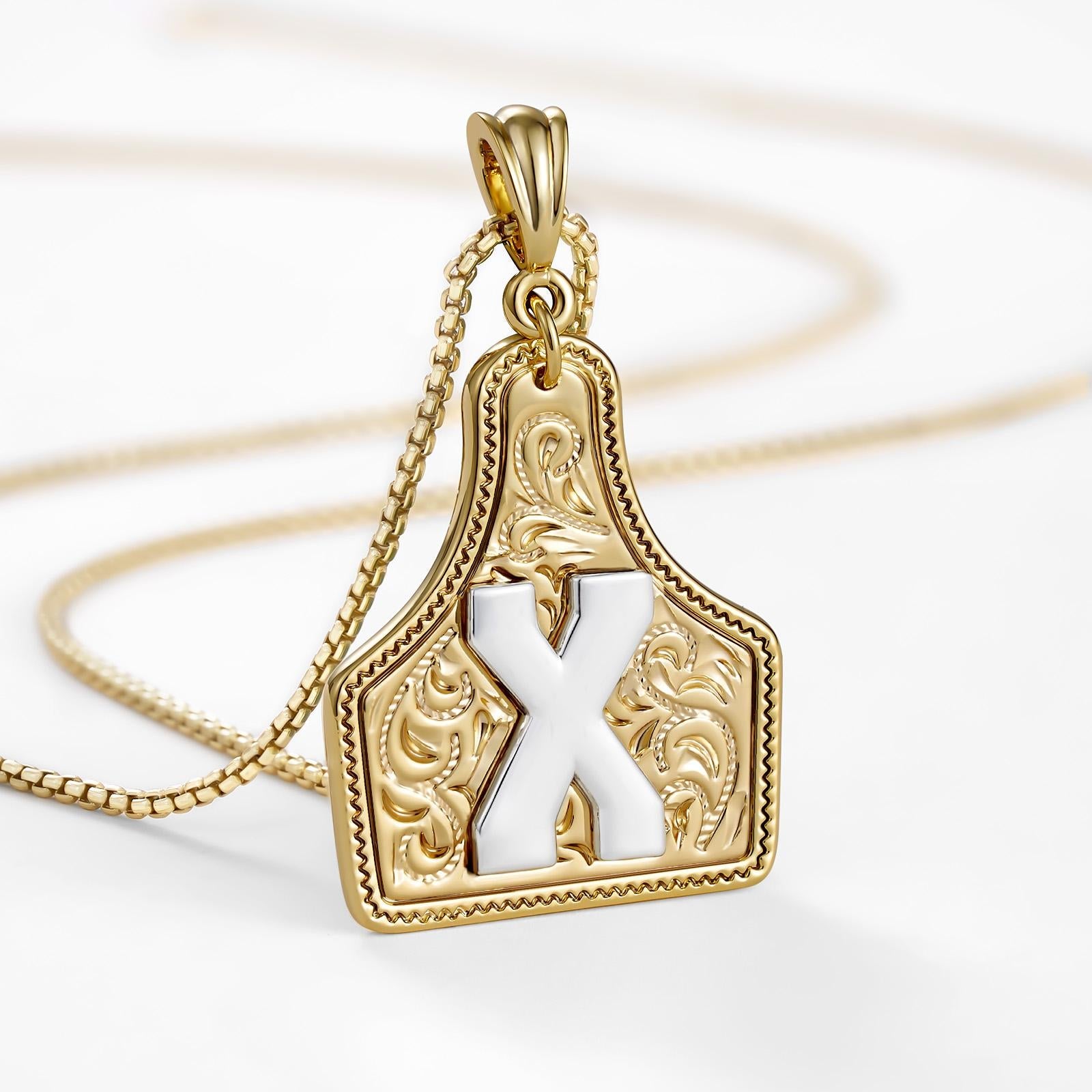 14k elegant cowgirl initial necklace