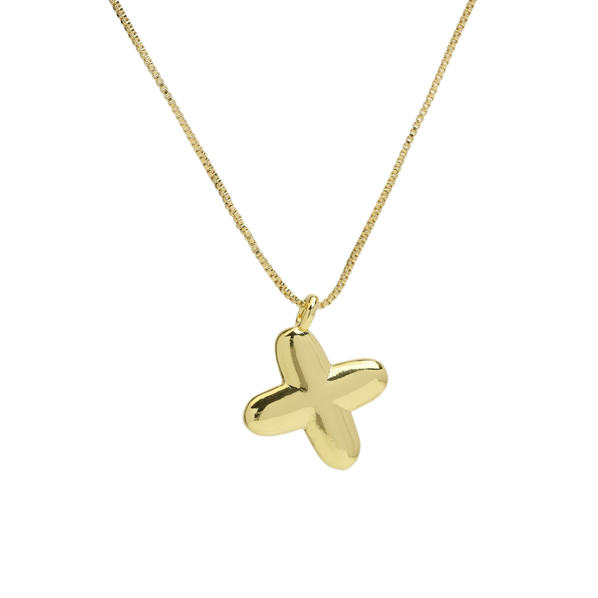 chunky feminine letter initial necklace
