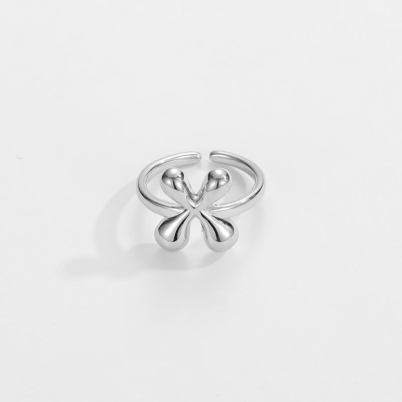cute bubble letter initial ring