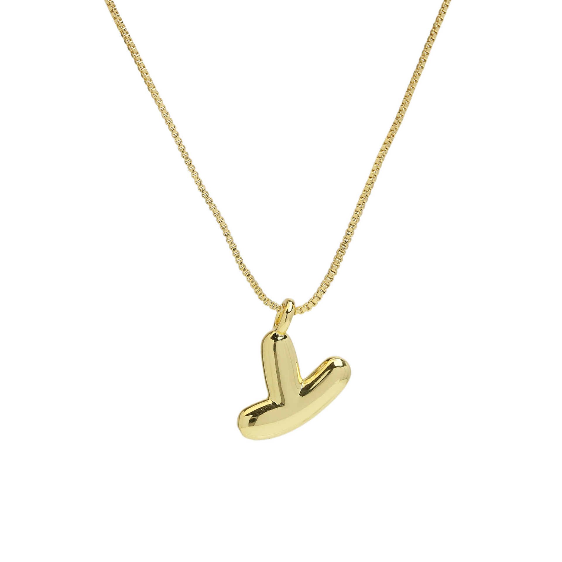 chunky feminine letter initial necklace